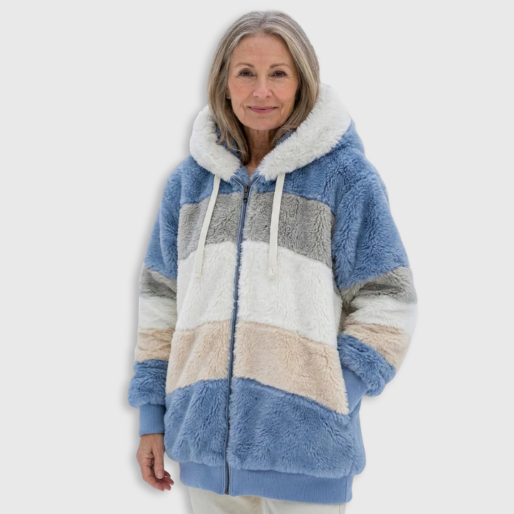 Ombretta | Manteau en Peluche Bicolore