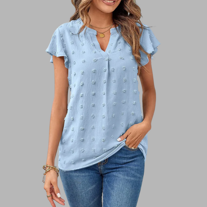 BRYNOUVELLE | Blouse Chic en Patchwork avec Volants Kari