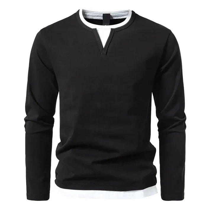 Alwin™ | T-shirt à manches longues en coton peigné premium
