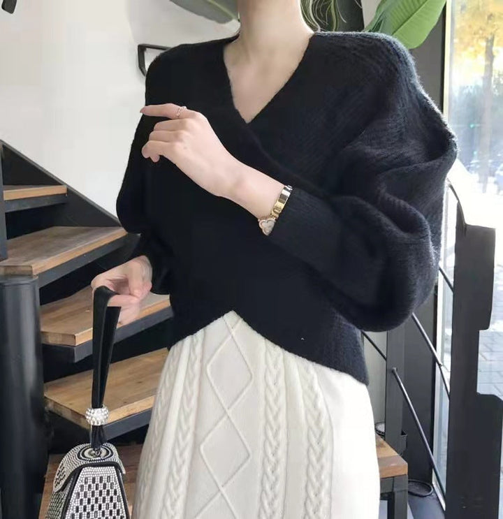 Pull chic en maille croisée Ninon