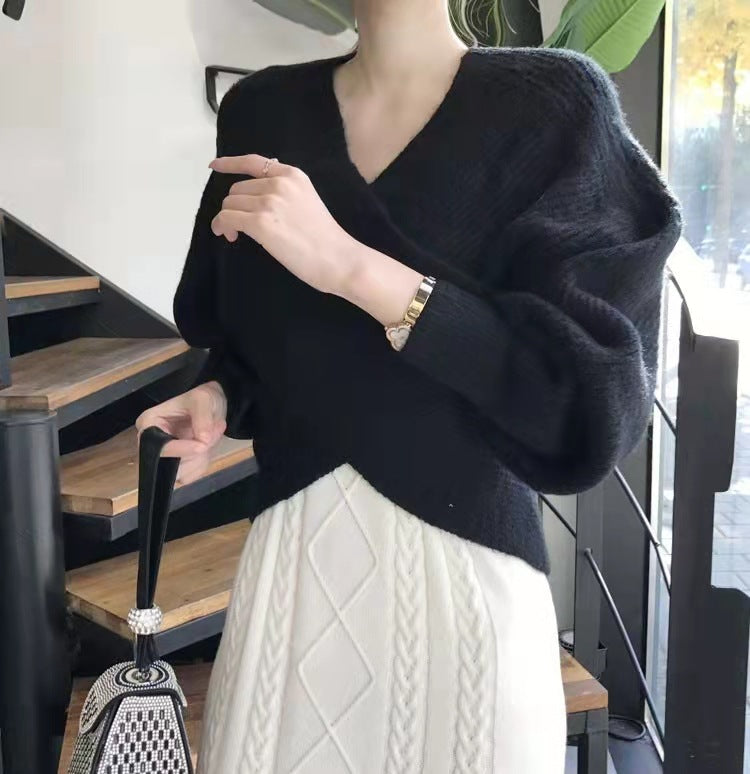Pull en maille croisée Léonie