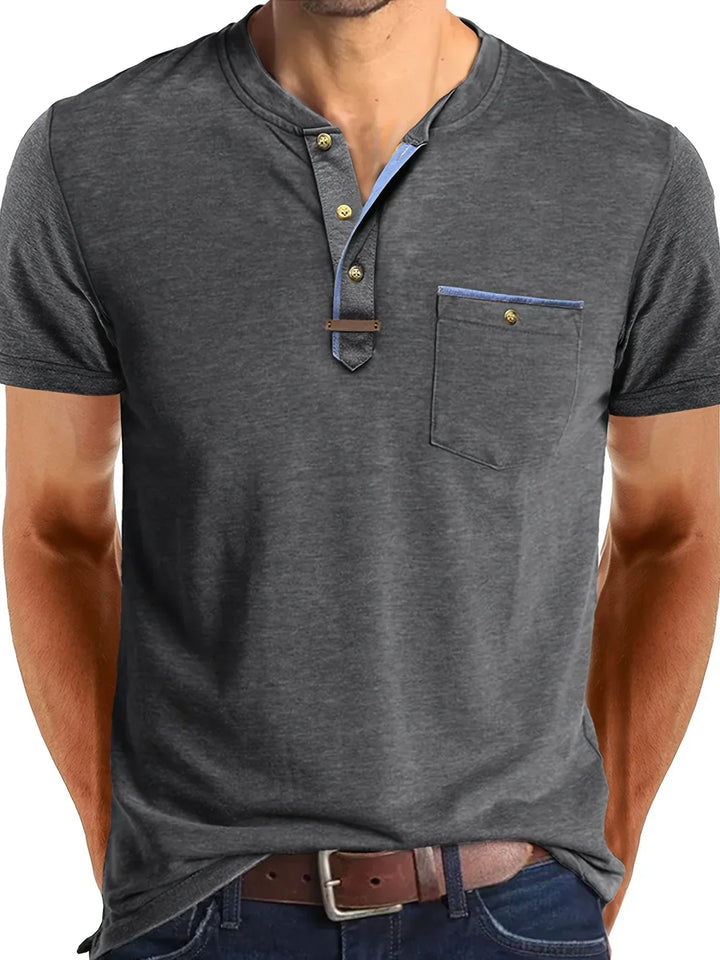 BRYNOUVELLE | T-SHIRT COL ROND ÉLÉGANT AVEC POCHE