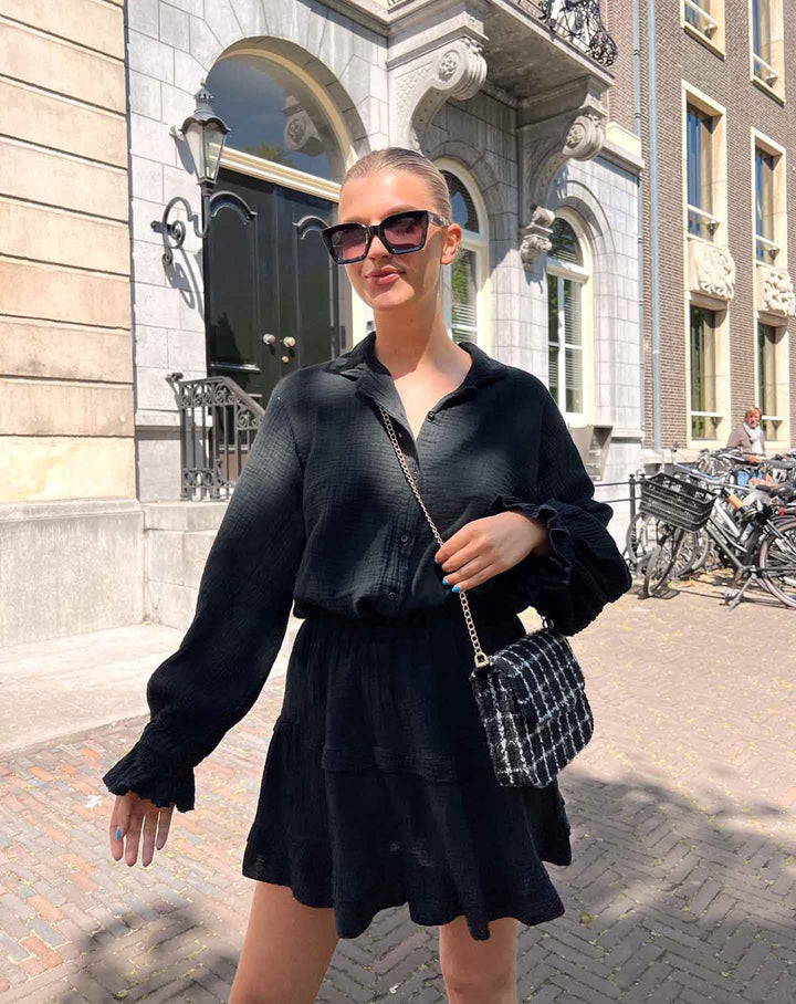 BLOUSE EN MOUSSELINE LUCIE NOIRE