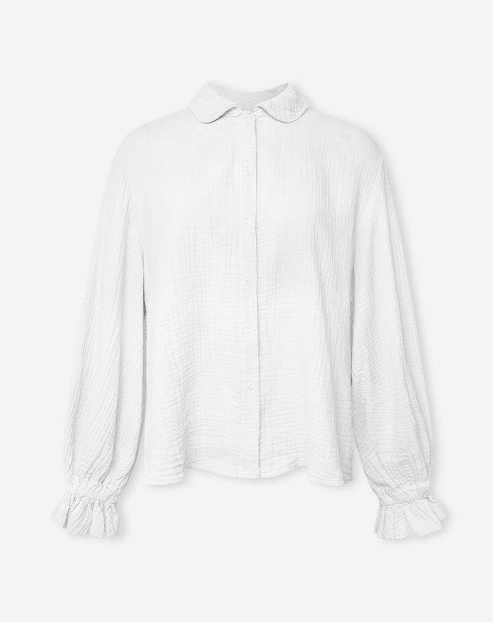 BLOUSE EN MOUSSELINE CRÈME LUCIE