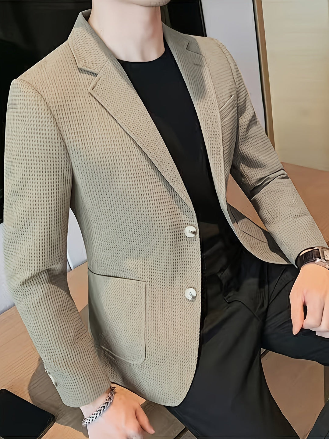 BRYNOUVELLE | Veste Texturée en Maille pour Homme