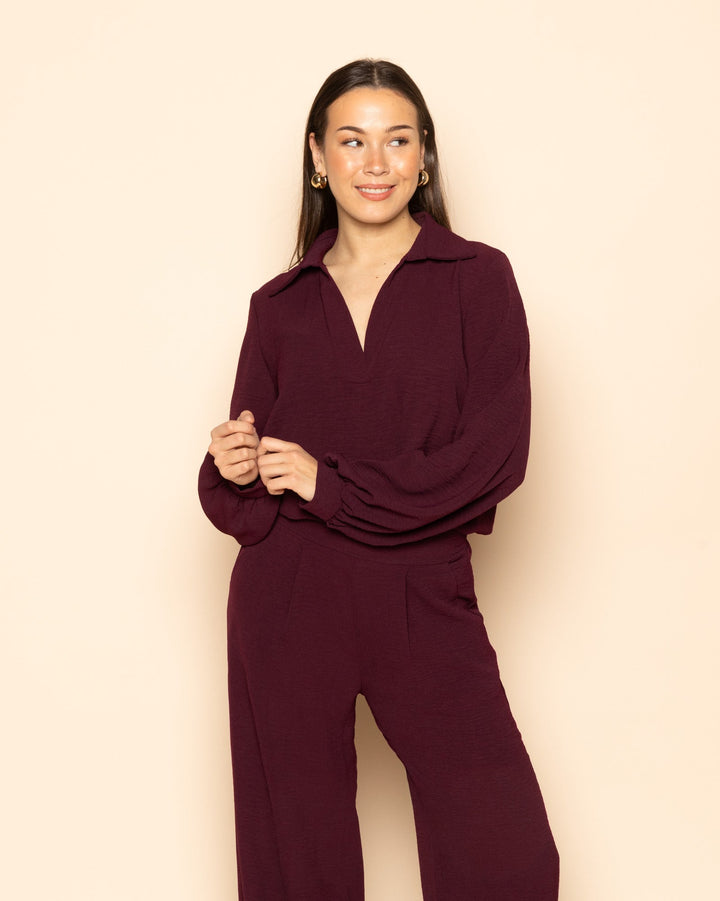 TOP JULIE BORDEAUX FONCÉ
