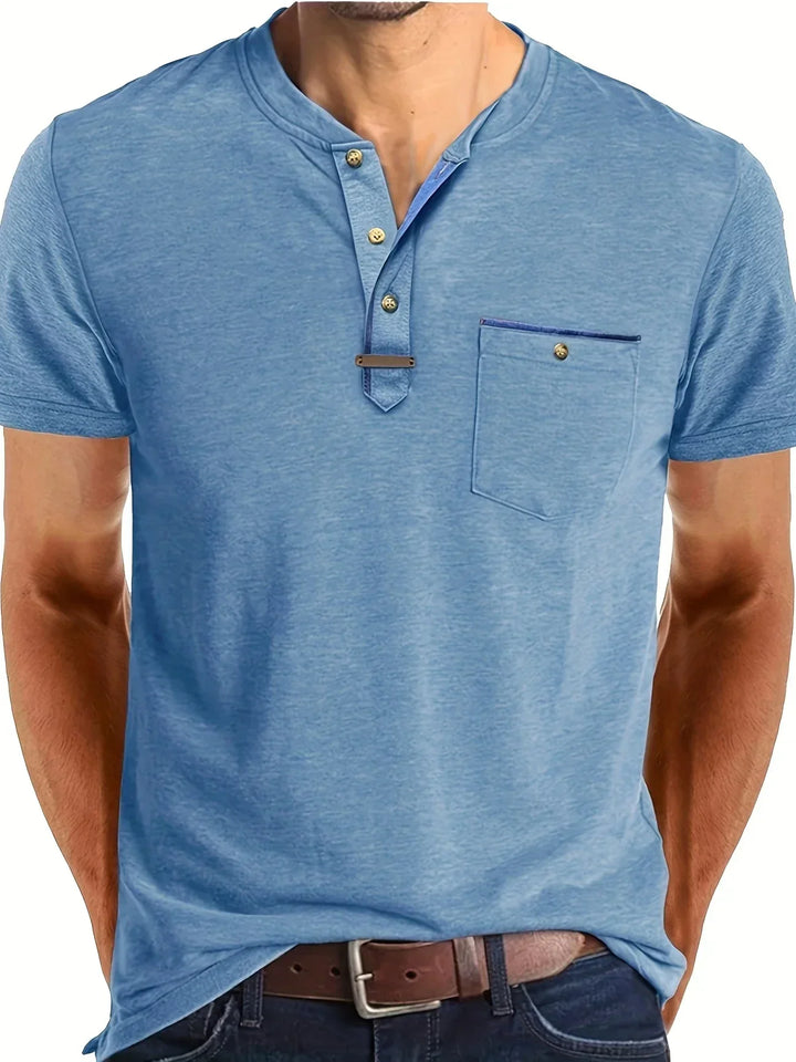 BRYNOUVELLE | T-SHIRT COL ROND ÉLÉGANT AVEC POCHE