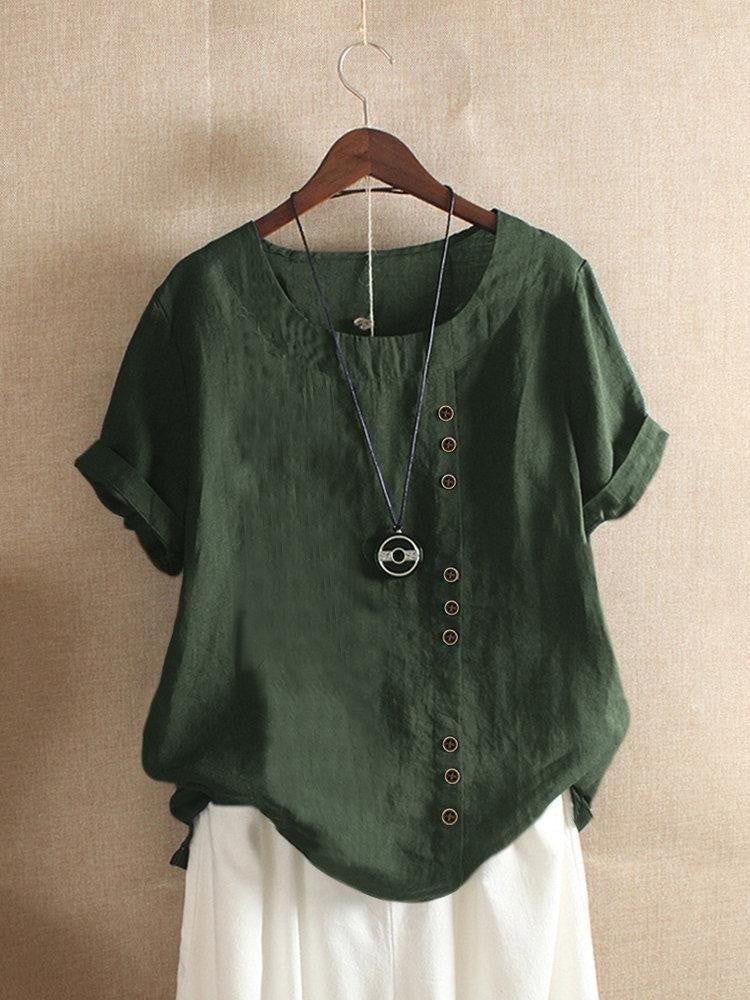BRYNOUVELLE | Blouse Aérée avec Patte de Boutonnage Bianca