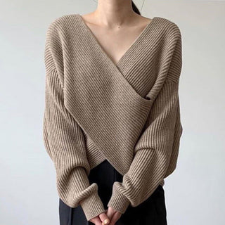 Pull en maille croisée Léonie