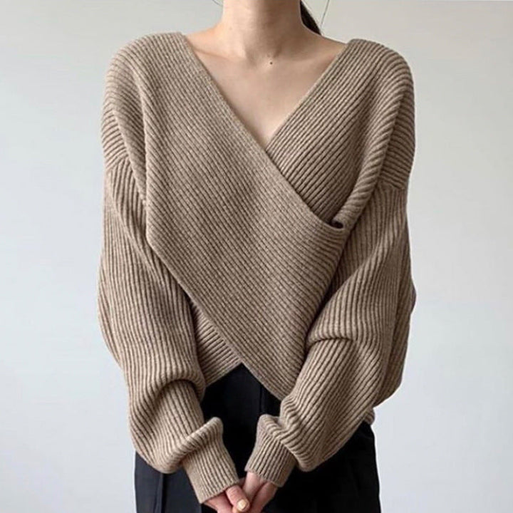Pull chic en maille croisée Ninon