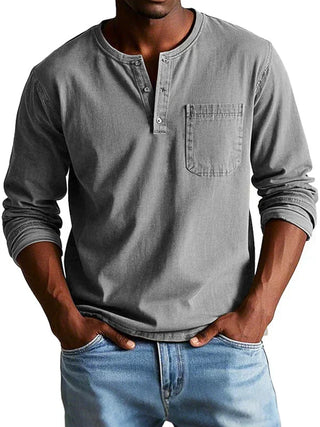 BRYNOUVELLE | Chemise Henley à Manches Longues pour Hommes