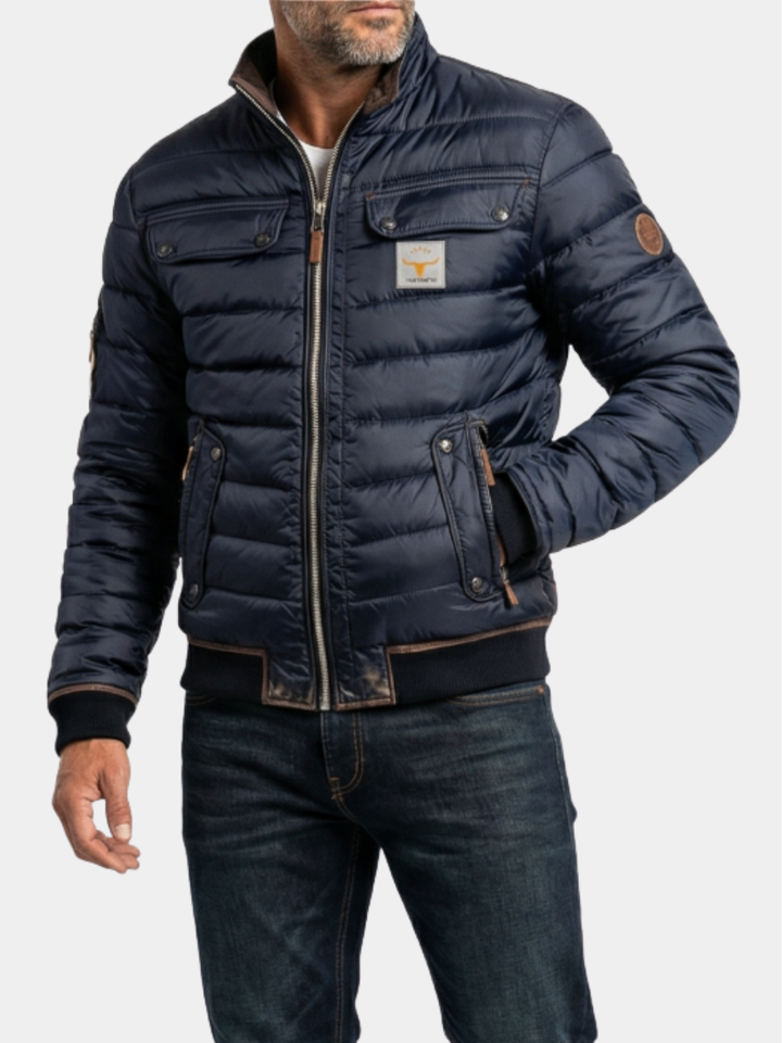 BRYNOUVELLE | VESTE VINTAGE À COL MONTANT POUR HOMMES