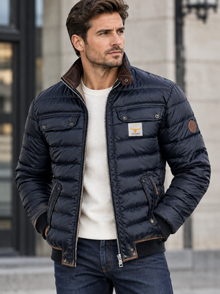 BRYNOUVELLE | VESTE VINTAGE À COL MONTANT POUR HOMMES
