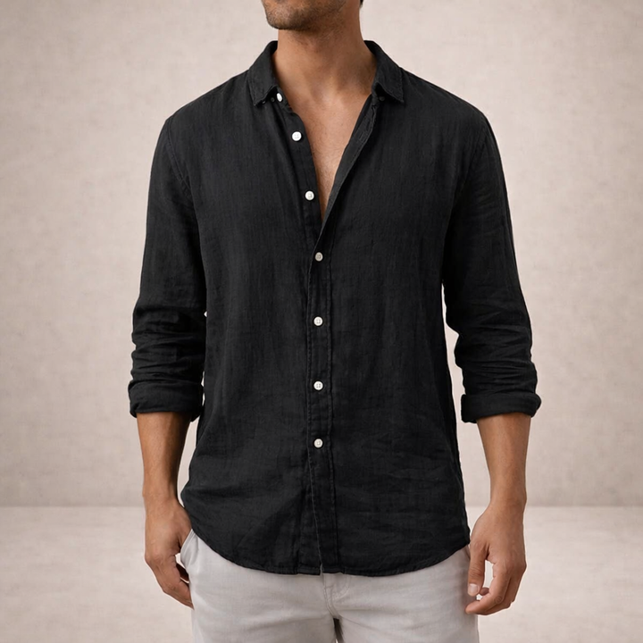 BRYNOUVELLE | Chemise en Lin à Col Ouvert pour Homme