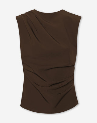 TOP RUCHE SOFIA MARRON FONCÉ