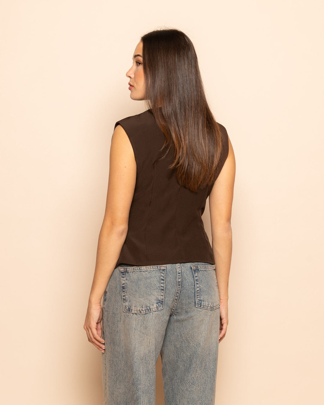 TOP RUCHE SOFIA MARRON FONCÉ