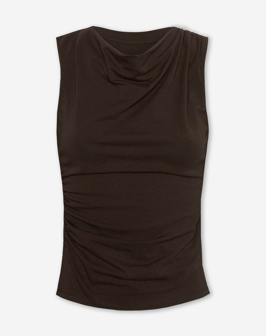 TOP DRAPÉ TAMAR MARRON FONCÉ