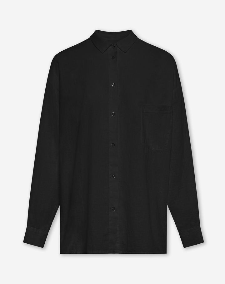 BLOUSE OVERSIZE EN LIN CARMEN NOIRE