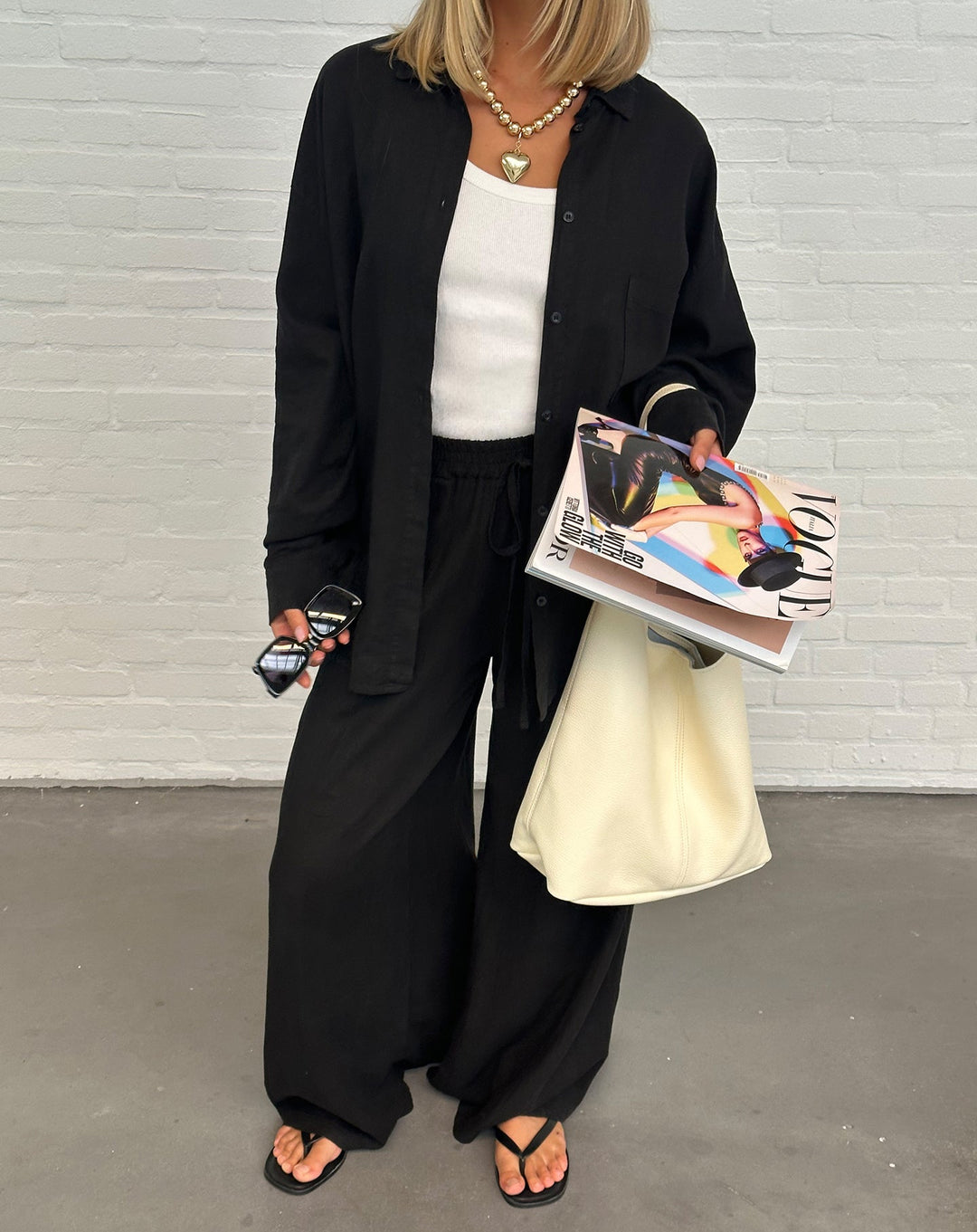 BLOUSE OVERSIZE EN LIN CARMEN NOIRE