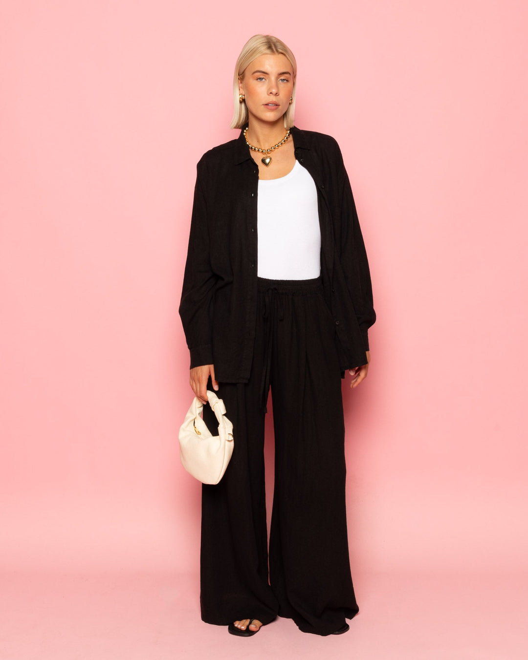 BLOUSE OVERSIZE EN LIN CARMEN NOIRE