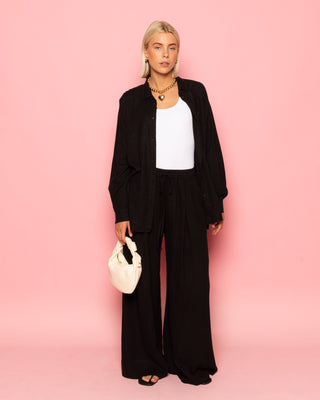 BLOUSE OVERSIZE EN LIN CARMEN NOIRE