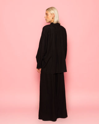 BLOUSE OVERSIZE EN LIN CARMEN NOIRE
