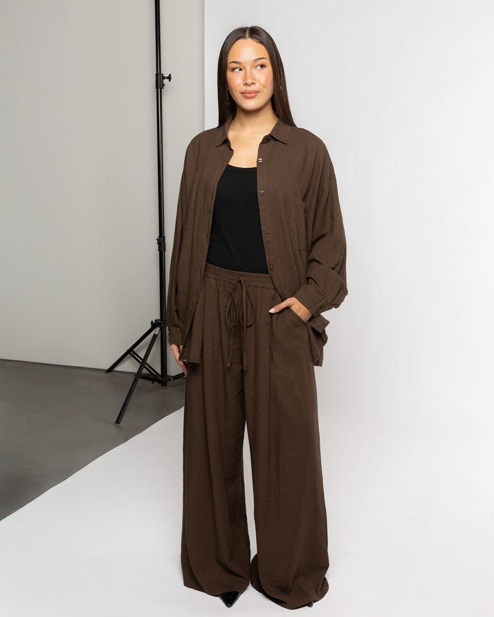 BLOUSE OVERSIZE EN LIN CARMEN BRUN