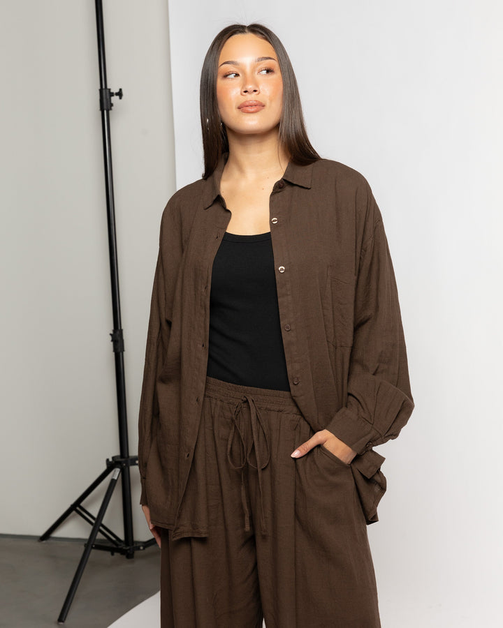 BLOUSE OVERSIZE EN LIN CARMEN BRUN