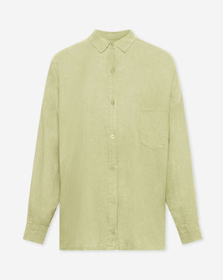 BLOUSE OVERSIZE EN LIN CARMEN VERT OLIVE CLAIR