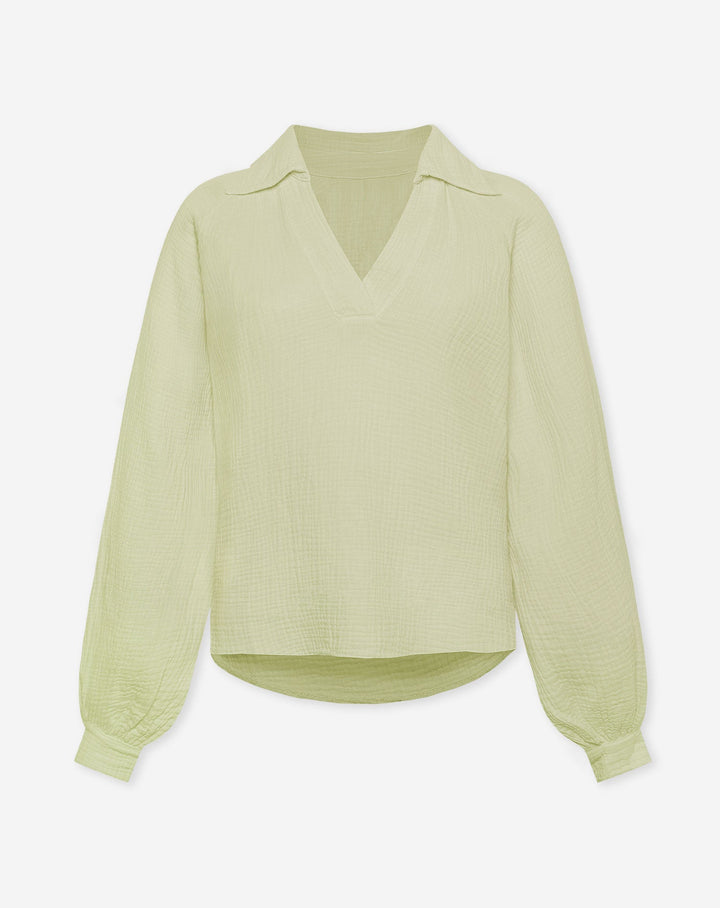 BLOUSE EN MOUSSELINE LÉGÈRE OLIVE