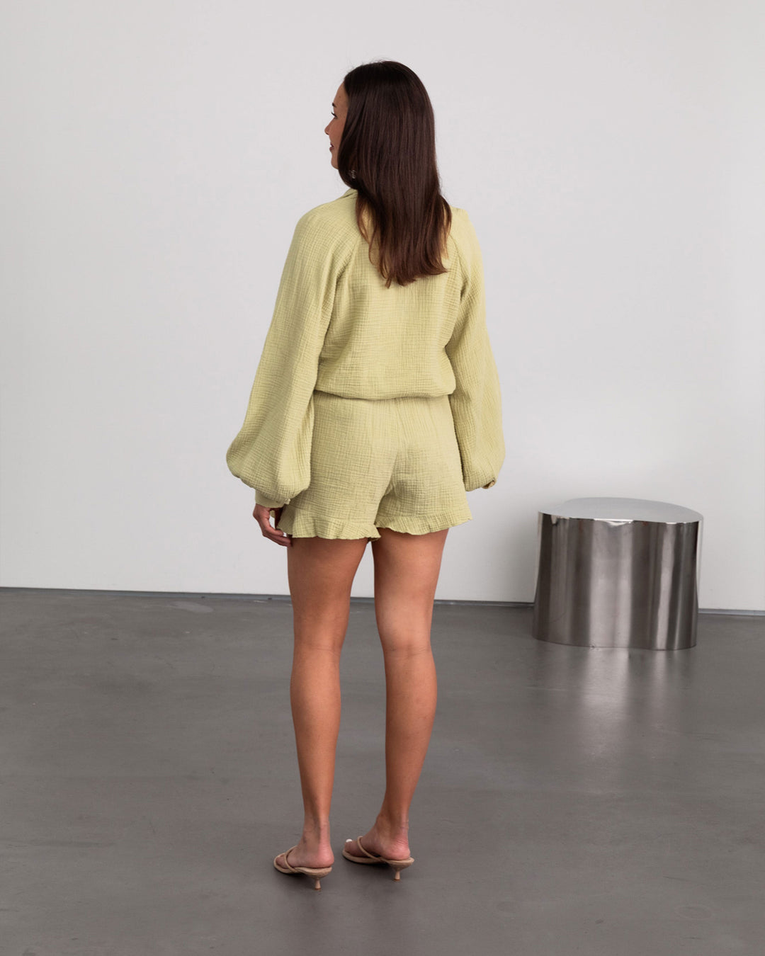 BLOUSE EN MOUSSELINE LÉGÈRE OLIVE