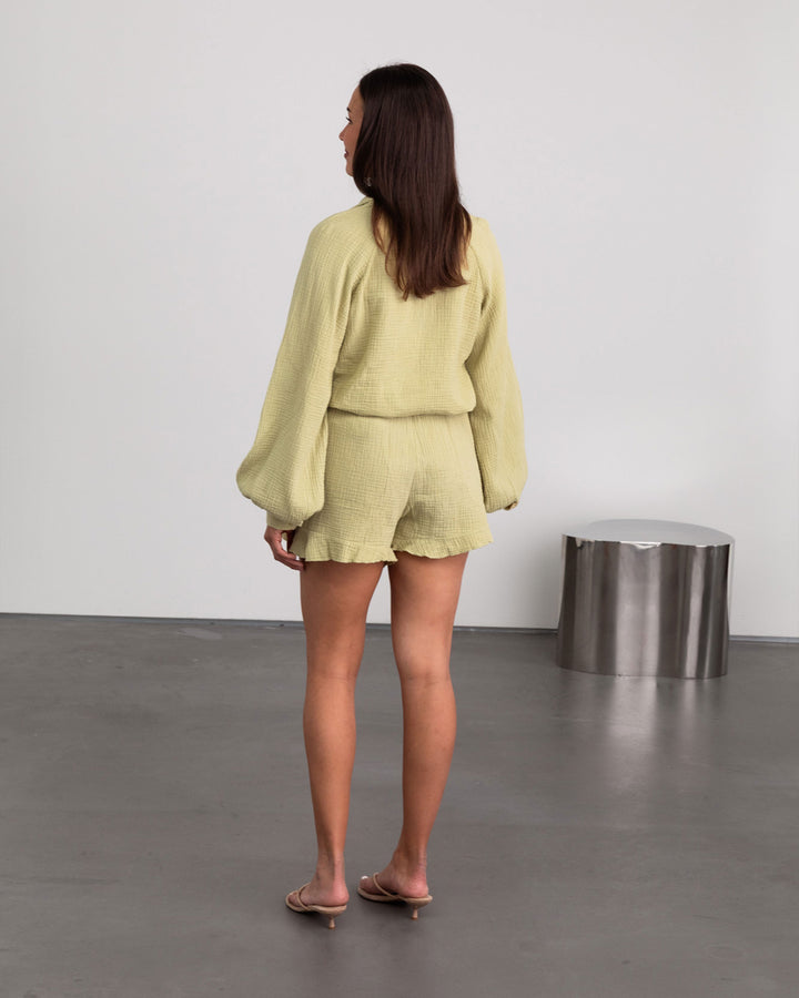 BLOUSE EN MOUSSELINE LÉGÈRE OLIVE