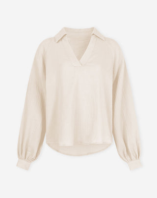 BLOUSE EN MOUSSELINE SABLE