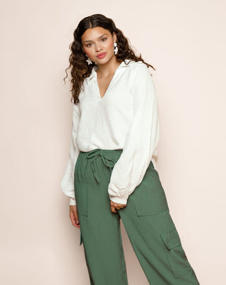BLOUSE EN MOUSSELINE CRÈME