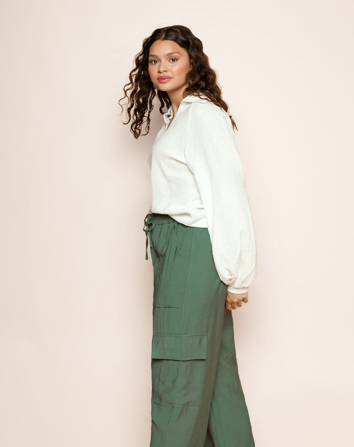 BLOUSE EN MOUSSELINE CRÈME