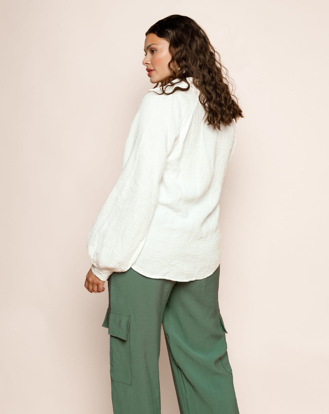 BLOUSE EN MOUSSELINE CRÈME