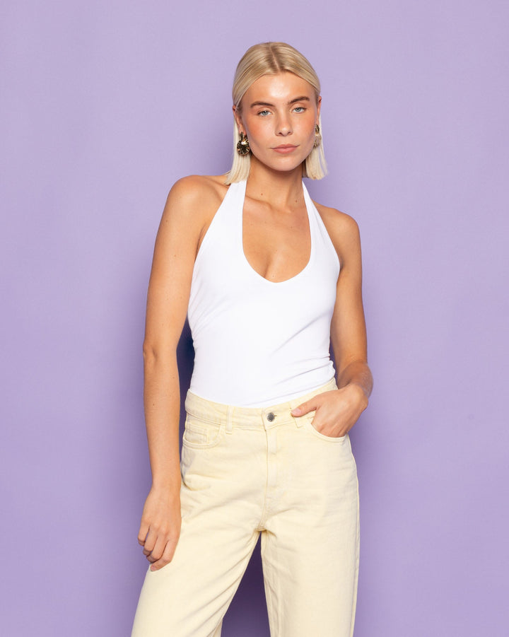 TOP TAMAR HALTER BLANC