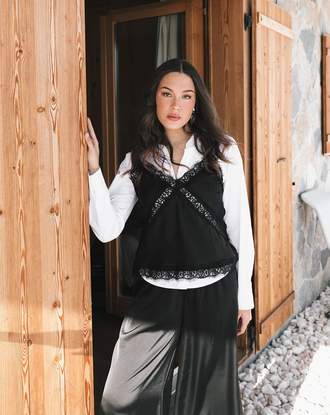 BLOUSE EN POPLIN À TAILLE HAUTE