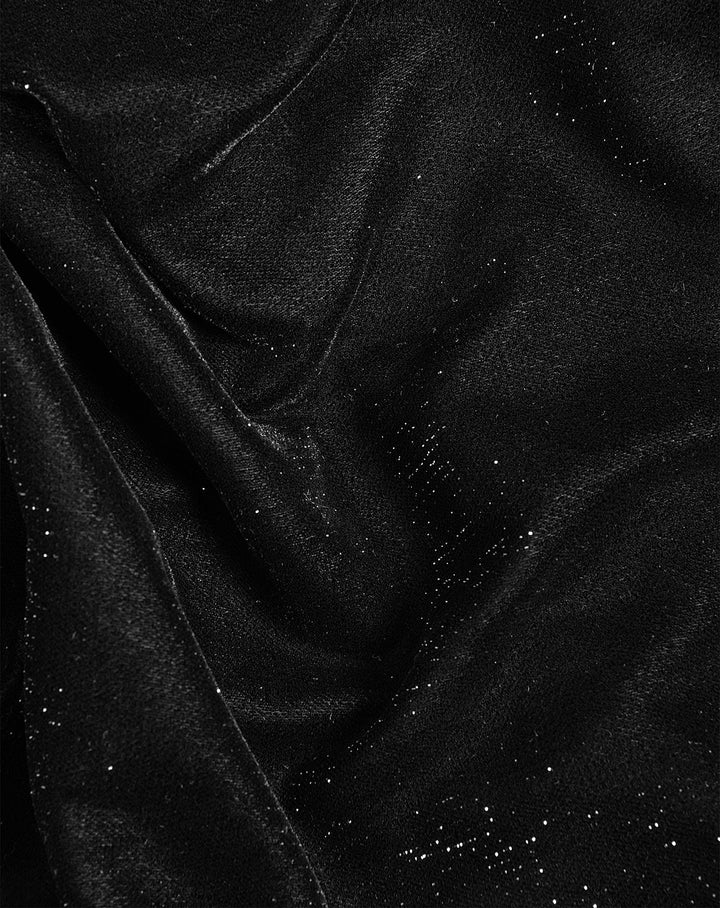 JUPE À HEM BUBBLE EN VELOURS PAILLETTÉ NOIRE
