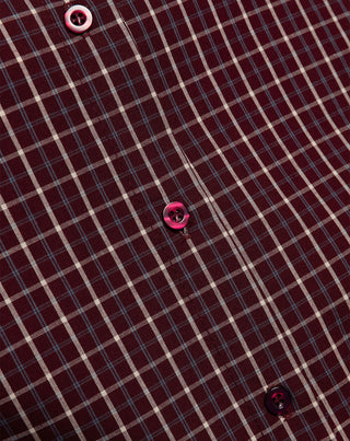BLOUSE À COL CONTRASTÉ VÉRITABLE BORDEAUX