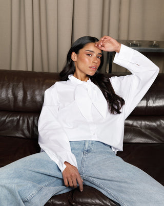 BLOUSE À NŒUD BLANC
