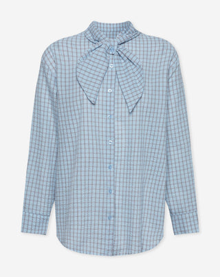 CHEMISE À NŒUD BLEU CLAIR