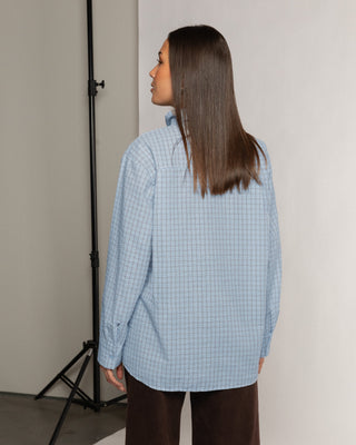 CHEMISE À NŒUD BLEU CLAIR