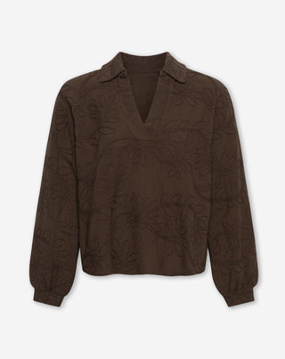 TOP FLEUR FEMKE MARRON