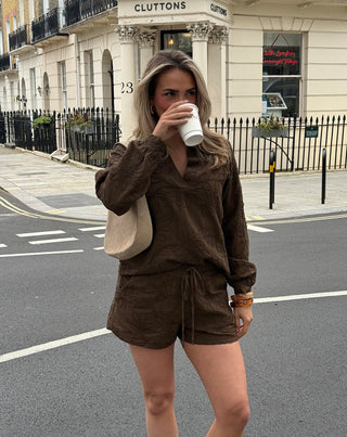 TOP FLEUR FEMKE MARRON