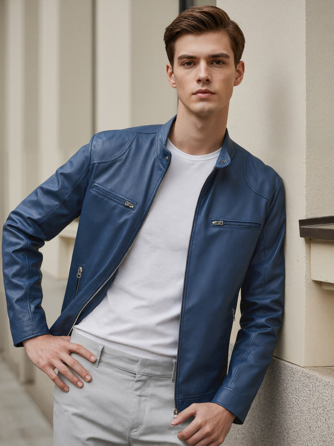 BRYNOUVELLE | Veste Homme à Col Montant et Fermeture Éclair
