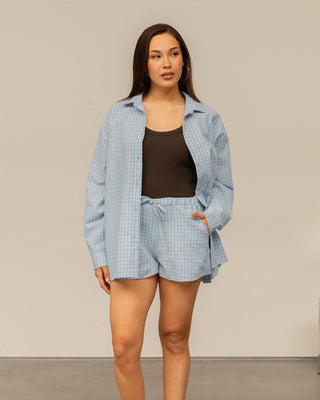 VESTE OVERSIZE BLEU CLAIR
