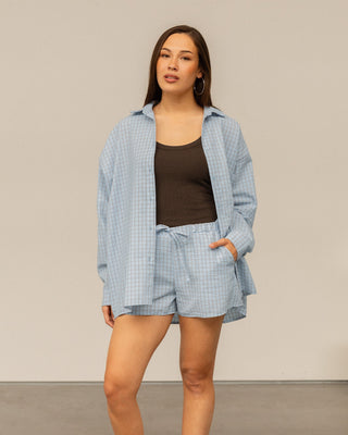 VESTE OVERSIZE BLEU CLAIR
