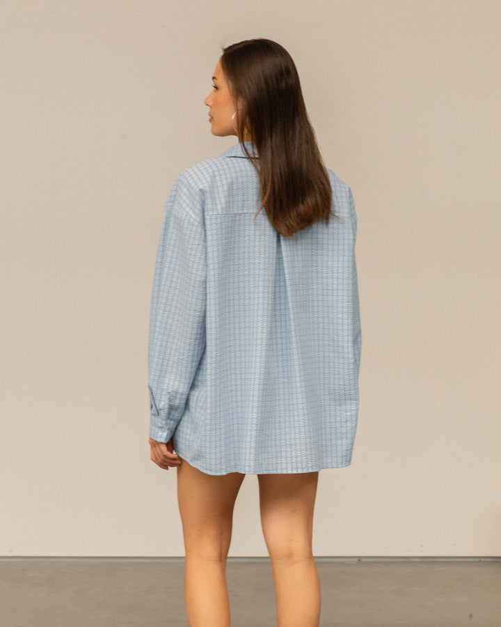 VESTE OVERSIZE BLEU CLAIR