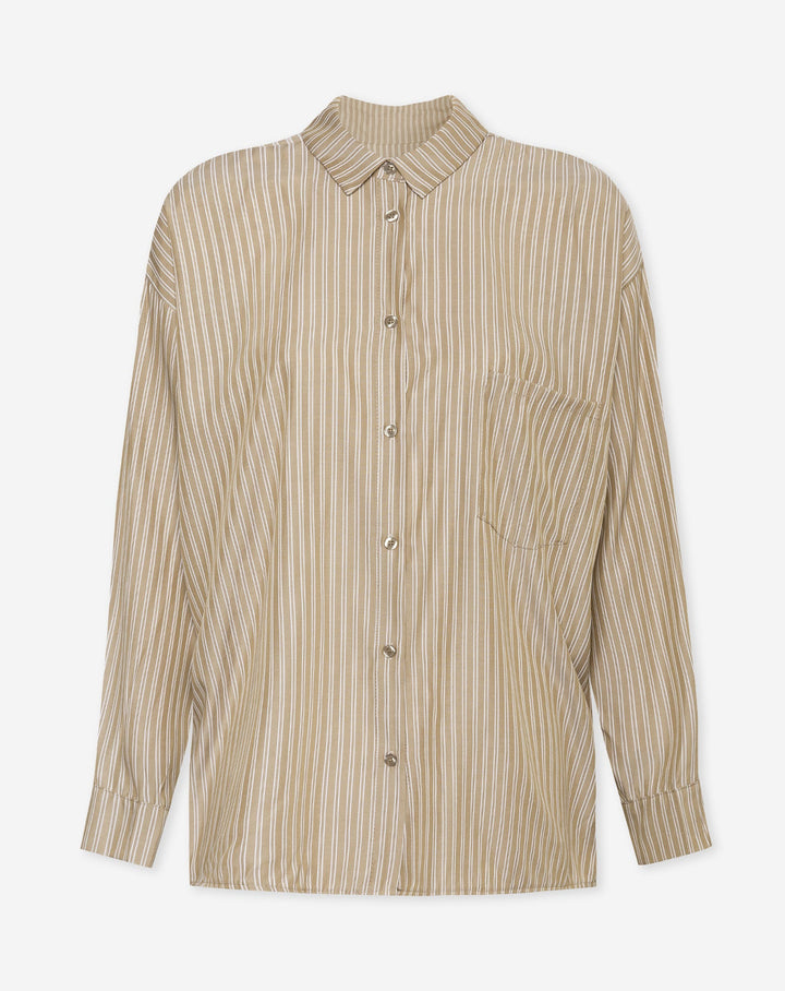 BLOUSE OVERSIZE À RAYURES LILEY OLIVE